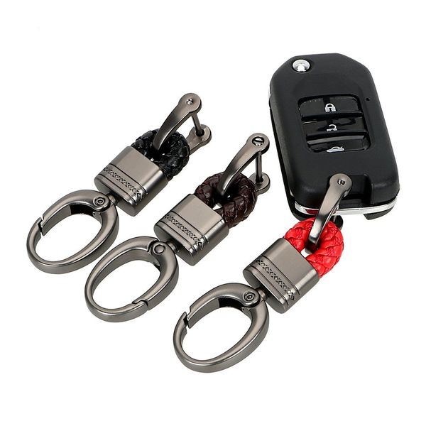 

car key holder key rings chain hand woven horseshoe buckle keychain car keyring gift creative auto accessories