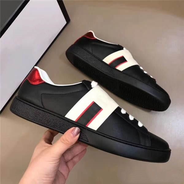 

2019 designer Italy men women shoes with bags flat luxury zapatos hombre real leather white black lace-ups ace shoe 35-45