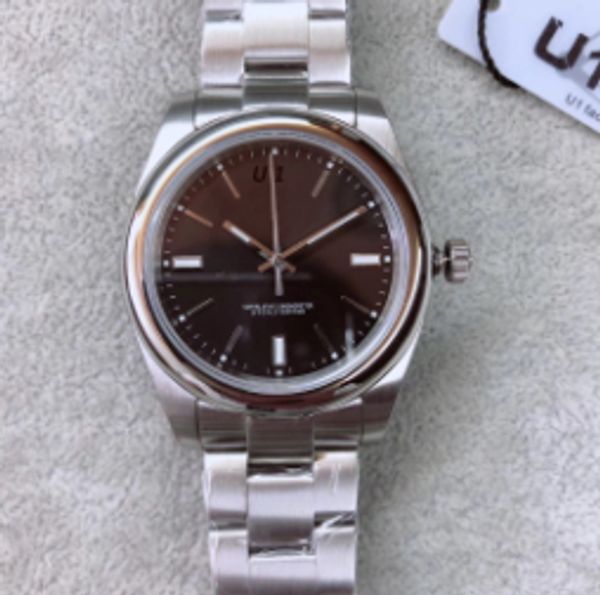 

39mm domed men fixed automatic dial black bezel series mens r no luminous mechanical and markers watch watches date hands wristwatches jamq, Slivery;brown