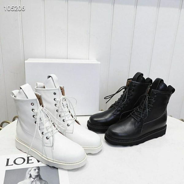 

2020 new style winter woman high help bind genuine leather boot luxury designer short boots size35-40, Black