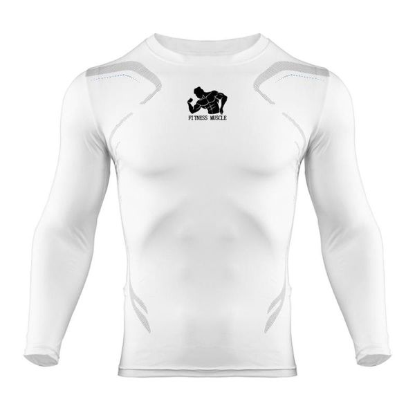 

men t shirt compression shirt tight workout long sleeve tshirt bodybuilding fitness clothing quick-drying tee top, Black;blue