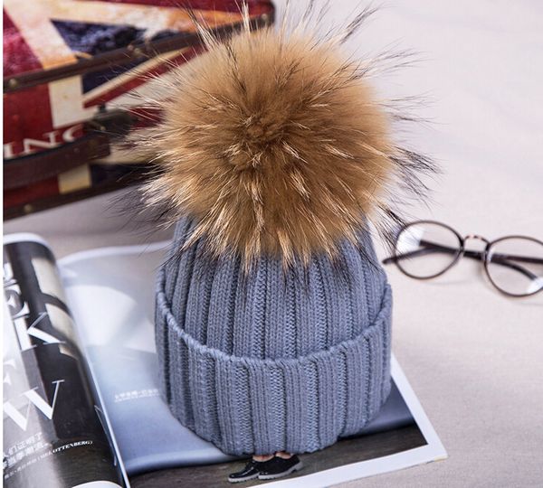

nuzada new natural fur pompom hats knitted cap fashion women skullies beanies hat fur 2019 winter hat warm hats for girls bonnet