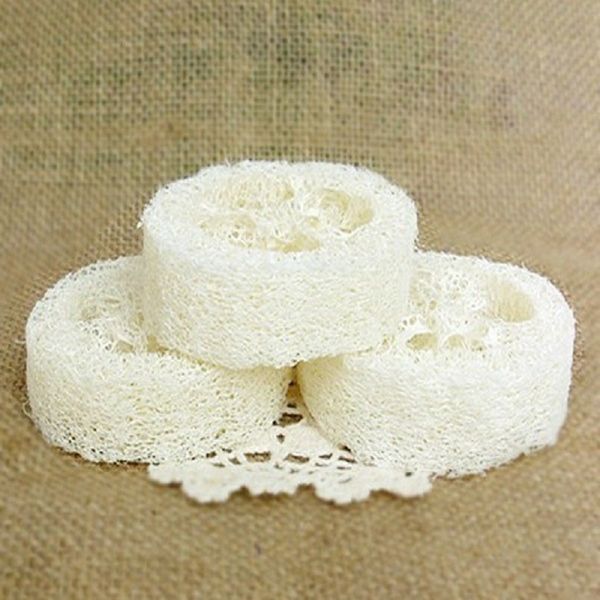 

150pcs/lot natural loofah luffa loofa pad spa bath facial soap holder natural loofah facial spa pad