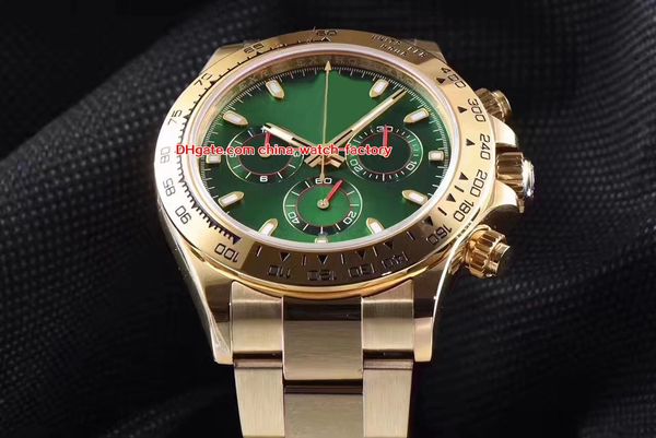 

2 tyle elling watch cal 4130 movement 40mm co mograph 116508 18k gold chronograph working automatic men watche