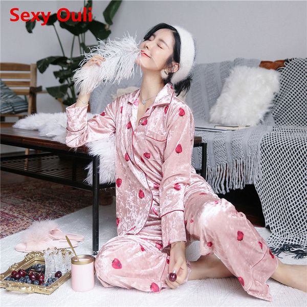 

winter women velvet pajamas female casual long sleeve fashion comfortable pajama sets sleepwear home clothing, Blue;gray