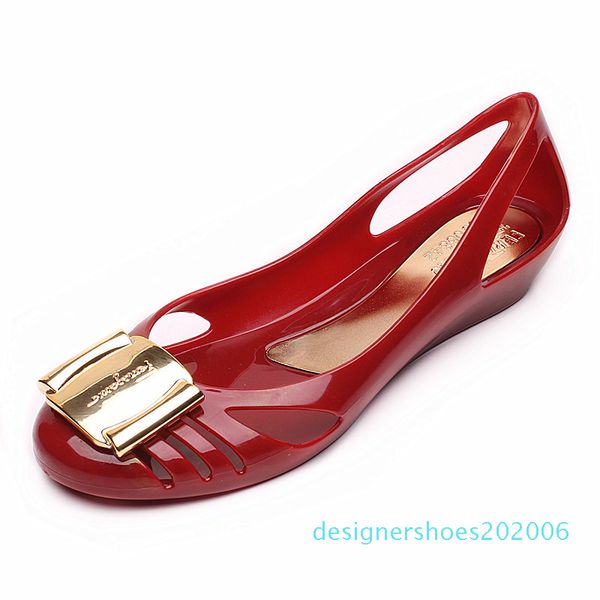 

jelly metallic shoes sandals low heels pu casual summer beach autumn women flat d06, Black