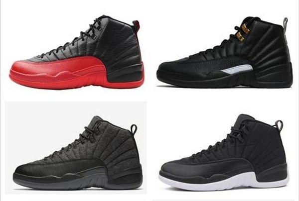 

12s classic 12 basketball shoes black nylon the master wool xii flu game wings cny blue wolf grey shoes