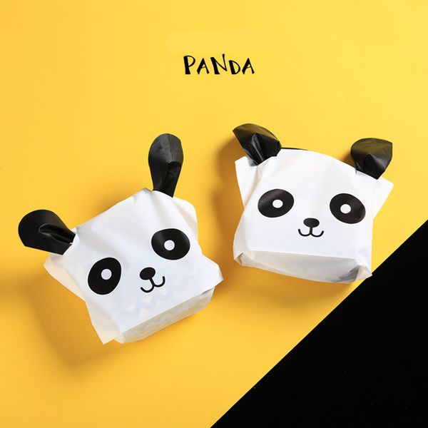 

50pcs cute cartoon panda gift bag birthday wedding party favors and gifts dessert cake candy cookies kids children's day 7d