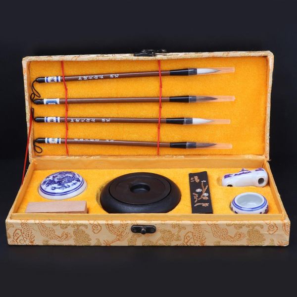 

chinese traditional calligraphy set four treasures of the study brush pen/ink/paper/inkstone calligraphy writing brushes ben set