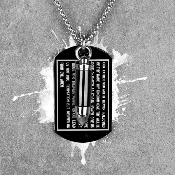 

black tag mens long necklaces pendants chain punk hip hop for boy male stainless steel jewelry creativity gift wholesale, Silver