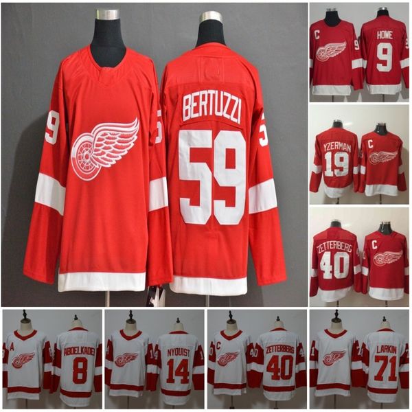 

detroit red wings hockey jerseys 59 tyler bertuzzi 13 pavel datsyuk 8 justin abdelkader 19 steve yzerman 9 gordie howe 71 larkin 40 henrik, Black;red