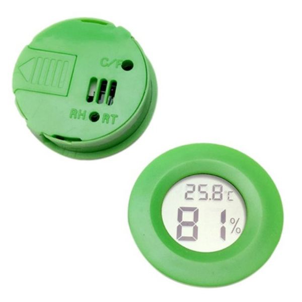 

pet thermometer hygrometer round digital lcd display temperature humidity monitor pet supplies home garden