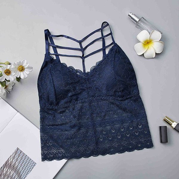 

women v-neck lace backless underwear hollow tank camisole floral, Black;white