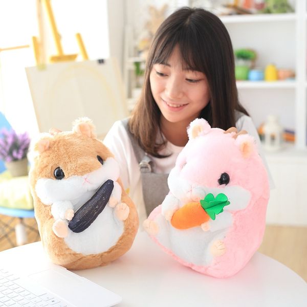 

creative cartoon kawaii novelty super fat hamster cotton stuffed plush toy seat back lumbar cushion girlfriend gift fk