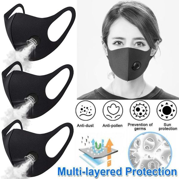 

2pcs maska +22pcfilters reusable facemask mascarillas women men cycling maska cotton washed for dust outdoors dropshipping, Black