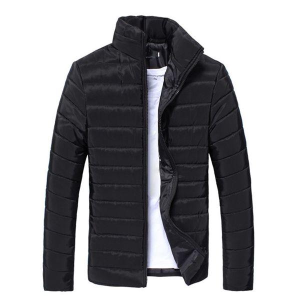 

men puffer bubble down jacket coat quilted padded packable ultralight outwear*1, Black