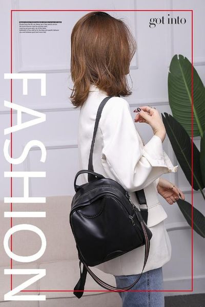 

2020 new korean backpack women's fashion solid color travel leisure backpack cute lady