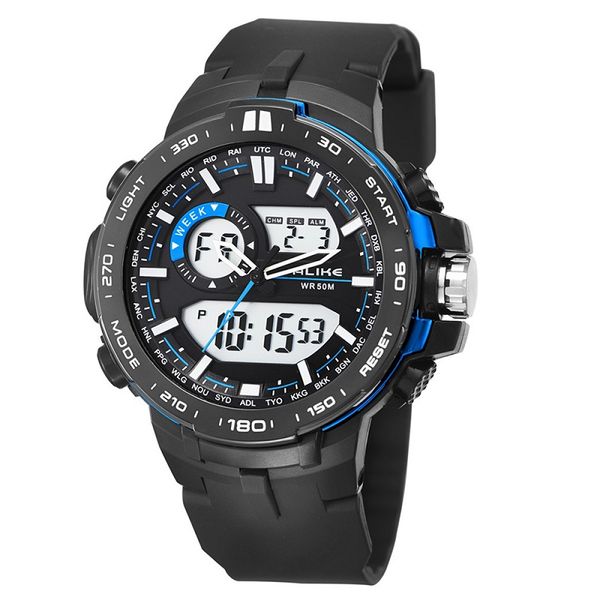 

2019 new brand alike casual watch men g style waterproof sports watches men's luxury analog digital quartz wat, Slivery;brown