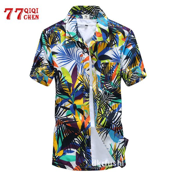 

mens hawaiian shirts casual camisa masculina printed beach quick dry summer shirts male plus size 5xl quality 21 color, White;black