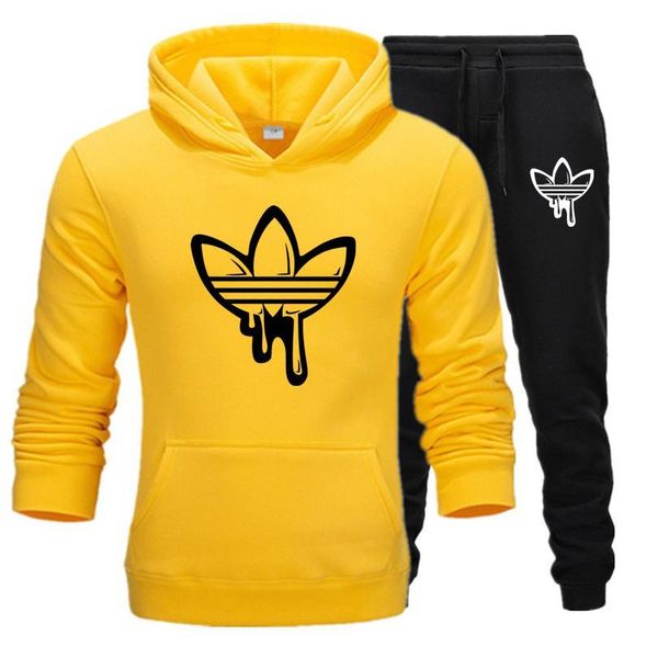 

new fashion men hoodies suits tracksuit men women sweatshirts sweatpants autumn winter fleece hooded pullover tracksuit, Gray