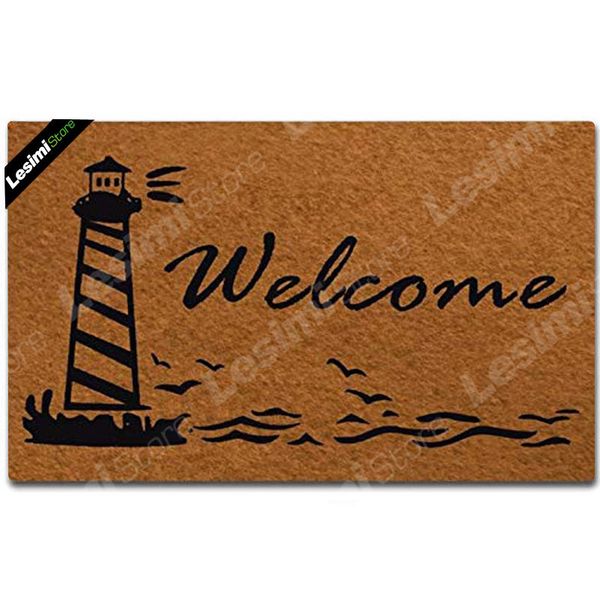 

funny door mat entrance front door mat lighthouse welcome home doormat summer beach party doormat non-slip rubber backing pad