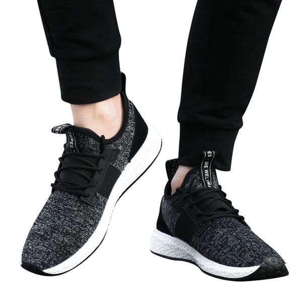 

2019 men's sneaker fashion solid color breathable mesh cross tied gym shoes running shoes outside casual organizer w30725