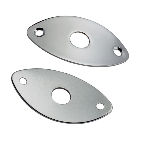 

2pcs metal oval curved socket jack plate with screws for electric guitar bass parts