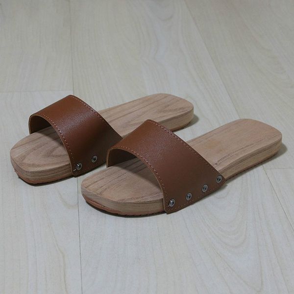 

2019 men slippers summer fashion men casual flat slippers male female wooden cosplay antiskid massaging shoes, Black