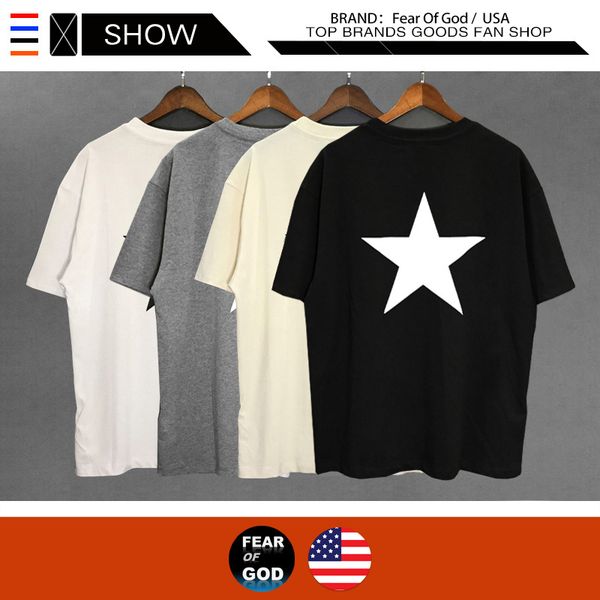 

designer t-shirt fear of god fog essentials european and american high street tide brand t-shirt loose short-sleeved male hip-hop, White;black