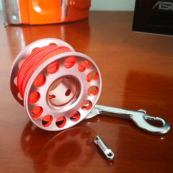 

scuba diving aluminum alloy spool finger reel 15/30m with stainless steel bolt snap hook smb safe equipment bcd accessories