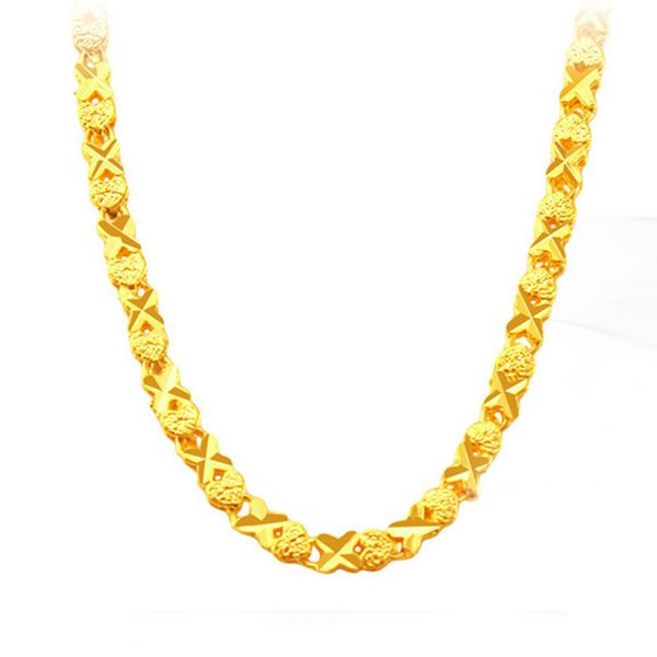 

x love heart connected gold necklace for women as wedding gift gold link chain 3.5*3 mm width fashion jewel new arrival, Silver