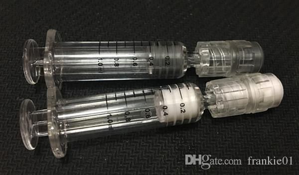 

1мл Pyrex Шприц Luer Замок пластиковый Injector с Measurement Mark Совет завалки масла Инструменты для стекла Vape Картриджи Tank