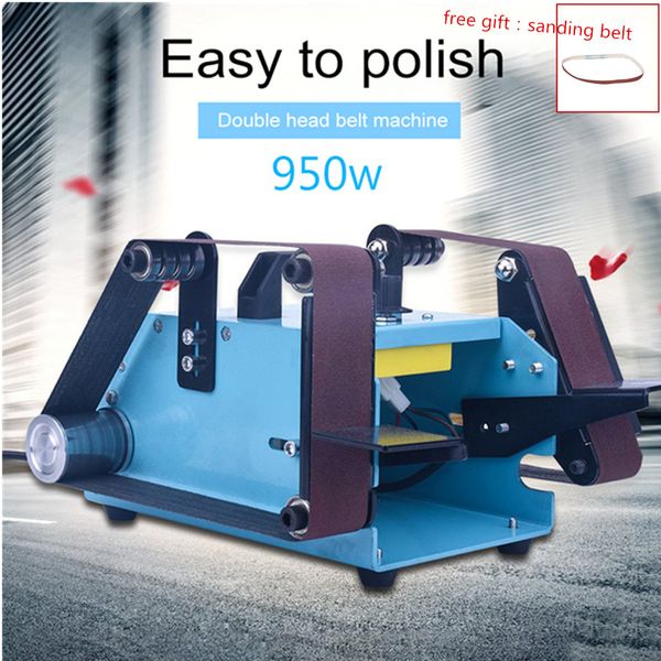 

multi-function electric belt sander 950w 220v deskdouble-head belt sanding grinding machine polishing tool
