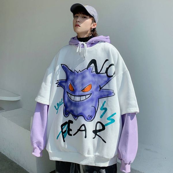 

осень зима мужские толстовки karajuku модные slouch пуловер streetwear длинные рукава толстовка 2020 горячие продажа tops new-fashion, Black