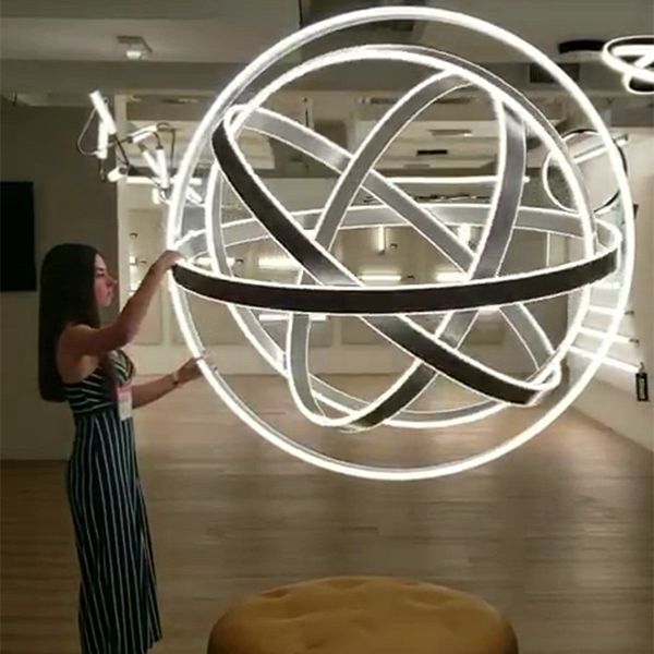 

творческий ротари глобус люстра освещение современного круглого luminaria scrub бал глянцы modernos сало avize нордический свет