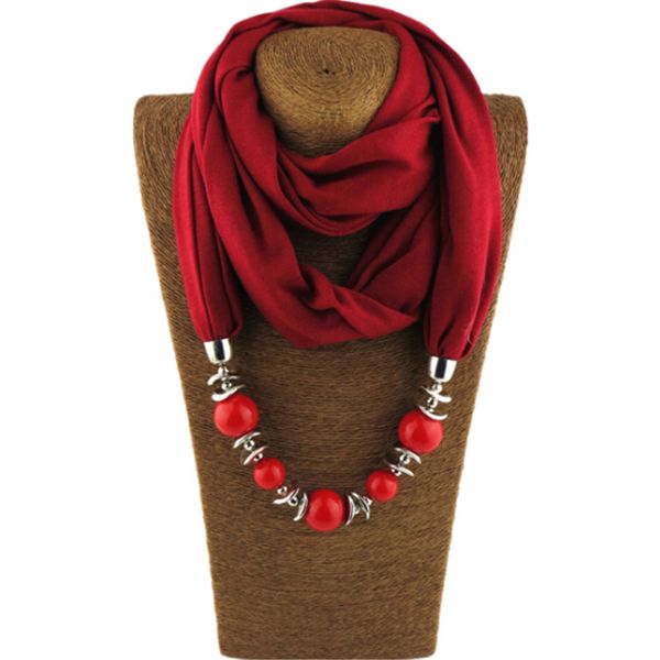 

2019 new fashion ethnic chiffon silk scarf necklaces beads collar choker maxi necklace for women boho style jewelry