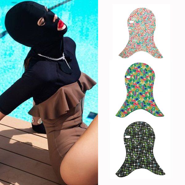 

facekini pool mask head wear sunblock uv protection swim dive face mask swimming cap for face bikini sunblock protect