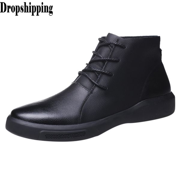 

men office business shoes soft leather large size lace-up platform shoes british style non-slip soft driving peas #zb, Black