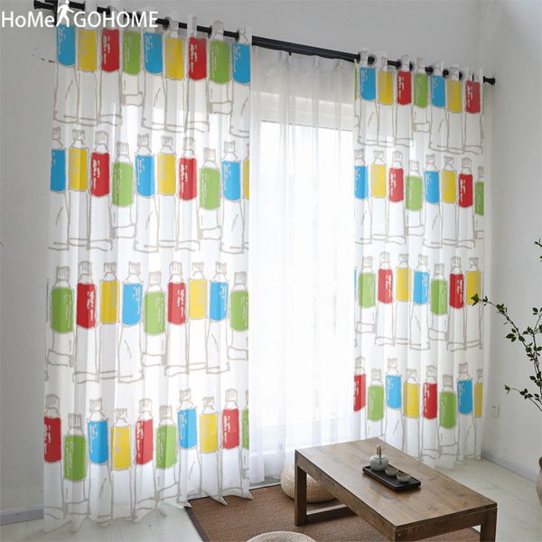 

cola bottle 3d sheer tulle curtains for living room rideaux decorations window tende kitchen bedroom simple home decor 6 size