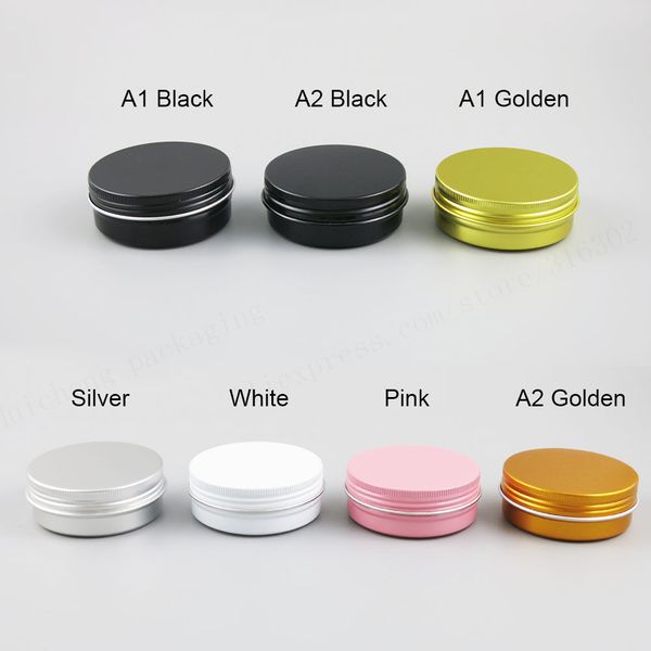 

30 x empty refillable aluminum jar 60ml black gold white pink ilver metal tin 2oz co metic container craft