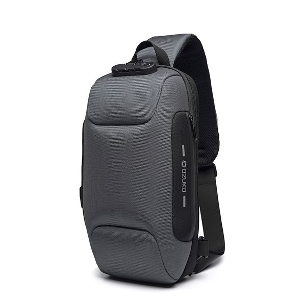 

men outdoor shoulder bag water-resistant oxford cloth chest pack fashion burglarproof chest bag city walking backpack