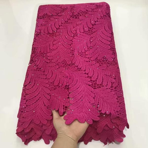 

african cord lace fabric african lace fabric 2019 guipure with stone 5yard nigerian zq-a206, Pink;blue