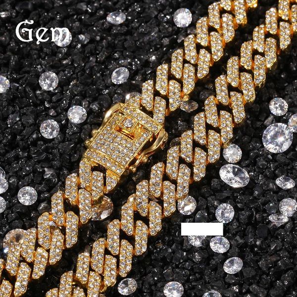 

fashion trend miami cuban link chain bracelet hip hop 18k gold silver necklace for men's rap gold chain jewelry