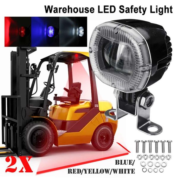 

2x 12v-80v 20w warehouse led lights forklift truck boat red yellow blue white warning lamp work spotlight waterproof signal lamp