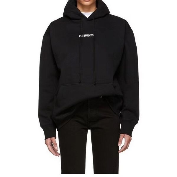 

19ss vetements hoodies oversize harajuku sweatshirt streetwear hip hop vetements hoodies kanye west hip hop fog, Black