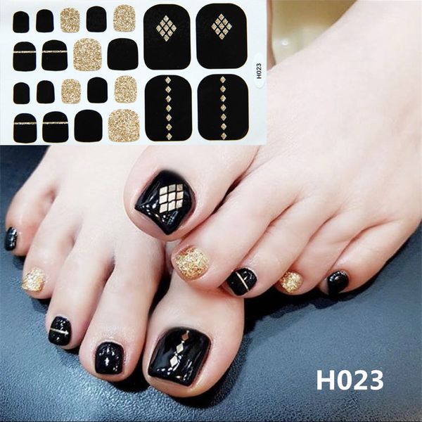 

wholesale 40 styles full nail stickers waterproof eco-friendly toenail sticker 3d decals lady's nail art with opp bag easy for resale, Black