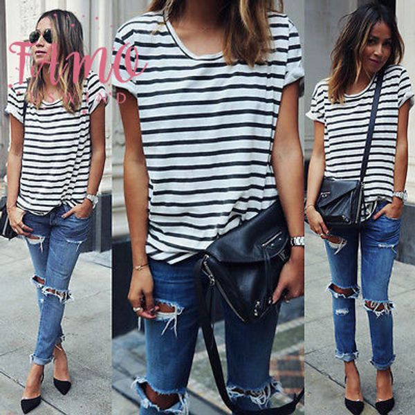 

summer women o neck t shirt short sleeve striped t shirts tees blusas femininas sport clothing s  l xl plus, White