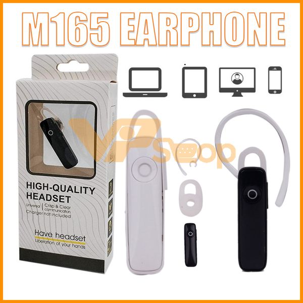 

m165 wireless stereo bluetooth headset earphone mini wireless bluetooth handsingle ear universal headphones for all phone