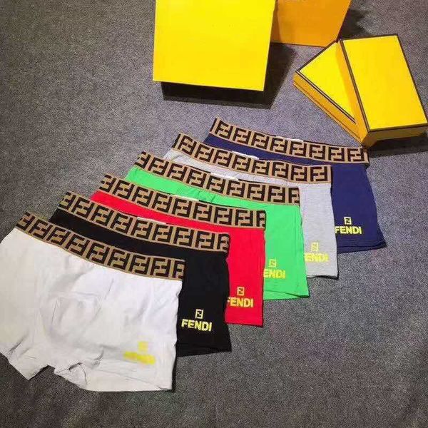 

Luxury men underwear brand boxer fend ff letter breathable oft hort pant men boy brief underpant 5 olid color a6503