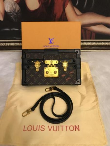 

2020 designer clutch box original handbags evening bags excellent quality leather purse fashion box brick messenger shoulder bag with box